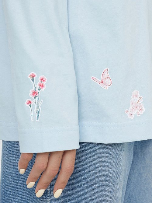 Джемпер женский в голубом цвете с печатью, фото 5 из 35
