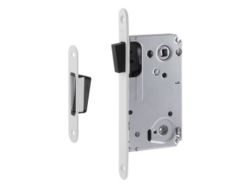 Корпус замка магн. 13М-90 мм (белый) под фикс. с отв.планкой