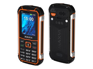 Мобильный телефон Maxvi R11 (черный/оранжевый) на акции в магазинах 5 элемент