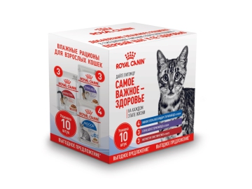 Набор паучей Royal Canin для домашних стерилизованных кошек, кусочки в соусе, INDOOR&INSTINCTIVE&STERILISED, 10х85 г