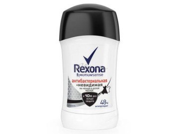 Антиперспирант карандаш РЕКСОНА Антибактериальная и невидимая на черной и белой одежде, 40 мл