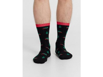 Носки мужские черные с узором в виде ёлок