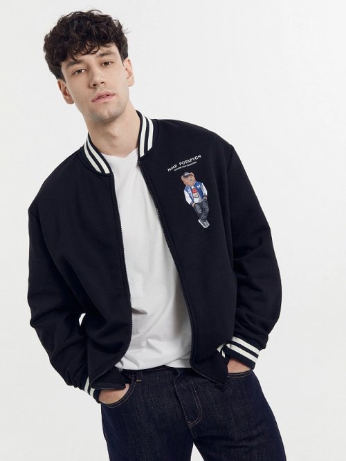 Толстовка мужская черная с печатью, фото 1 из 5