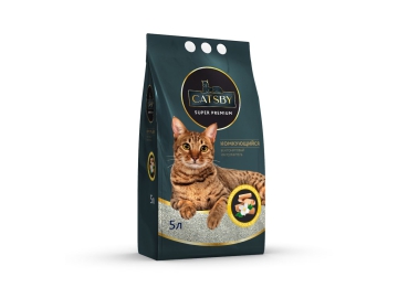 Наполнитель CATSBY Sandalwood&jasmine бентонитовый комкующийся минеральный 5 л (4 кг)