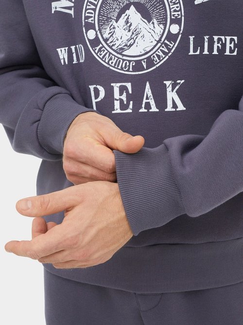 Анорак мужской в сером цвете с печатью, фото 7 из 8