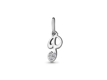 Подвеска буква Aquamarine, серебро 925 проба, вставка фианит в Сморгони 7 Карат