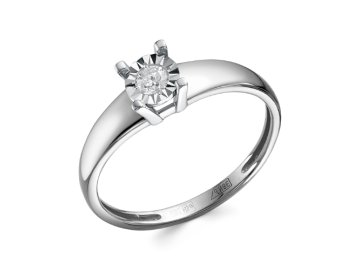 Кольцо помолвочное 7 Карат, белое золото 585 проба, вставка бриллиант