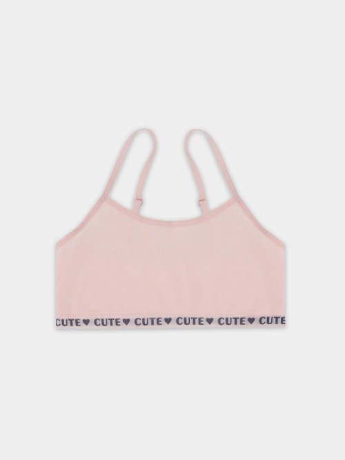 Топ для девочек розовый с надписью "Cute", фото 1 из 18