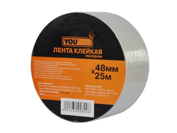 Лента клейкая малярная (крепп) YOURTOOLS 48 мм х 25 м