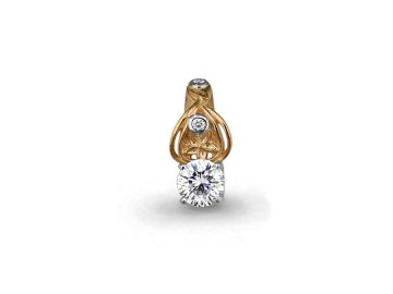 Подвеска декоративная Aquamarine, золото 585 проба, вставка фианит