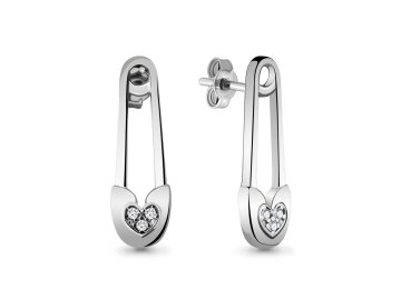 Серьги пусеты Aquamarine, серебро 925 проба, вставка фианит
