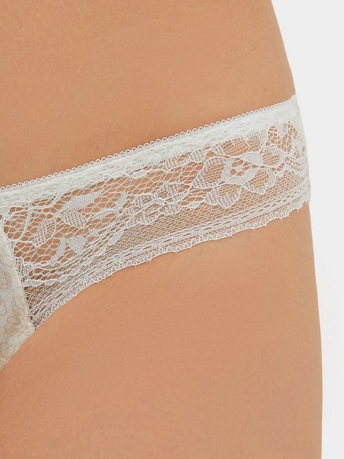 Трусы женские слипы молочно-бежевые с цветочками, фото 5 из 5