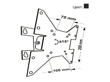 Кронштейн бытовой ELECTRICLIGHT КБ-01-62 черный в Мозыре 5 элемент