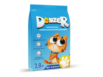 Наполнитель DOYZER, силикагелевый впитывающий, без запаха, 1,6 кг (3,8 л)