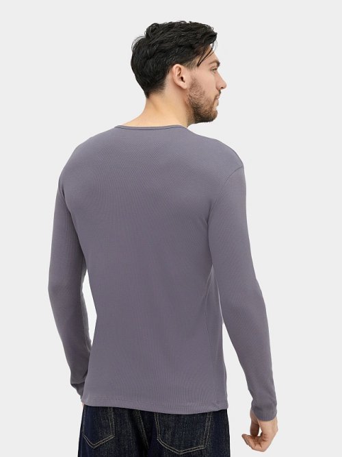 Лонгслив мужской в сером цвете, фото 4 из 5