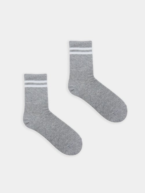 Носки женские серые с контрастными полосками, фото 3 из 12