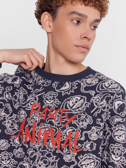 Свитшот мужской с принтом "Party animal", фото 5 из 5