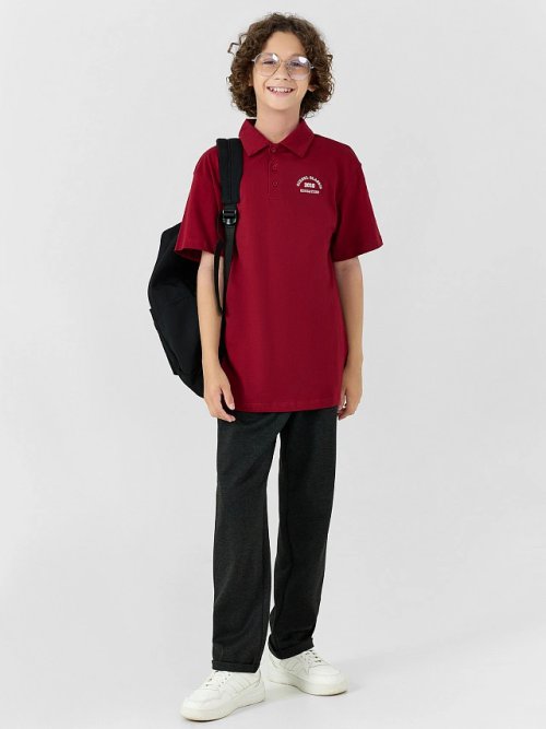 Поло для мальчиков бордовое, фото 7 из 10