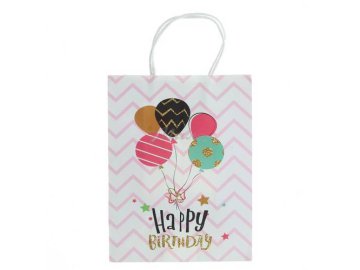 Пакет подарочный бумажный Happy Birthday 26 х 20 х 10 см, арт. SLWZ22-17-2