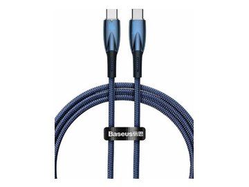 Кабель Baseus Glimmer Series Fast Charging Data Cable USB Type-C - Type-C 100W CADH000703 (1 м, синий)