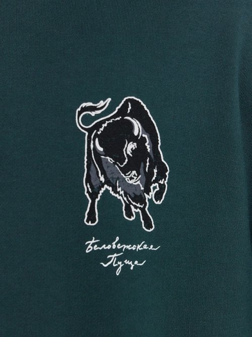 Худи мужское зеленое с принтом "Беловежская пуща", фото 8 из 8