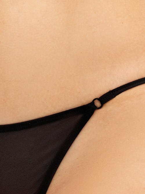 Трусы женские слипы в черном цвете из сетки, фото 3 из 3
