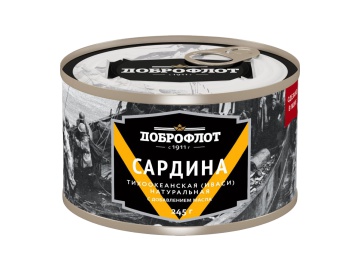 Сардина Доброфлот тихоокеанская натуральная в масле 245 г в Пинске Санта