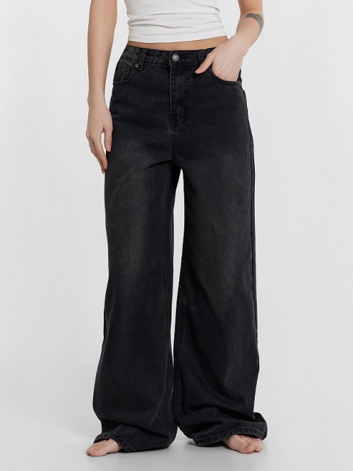 Джинсы женские Wide leg fit серые, фото 3 из 28