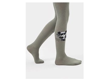 Колготки детские в зеленом цвете с рисунком в виде панд