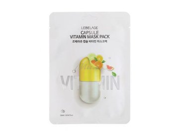 Тканевая маска для лица LEBELAGE Capsule Vitamin Mask Pack с экстрактом облепихи