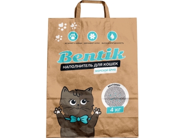 Наполнитель Bentik бентонитовый комкующийся, с ароматом морского бриза, 4 кг