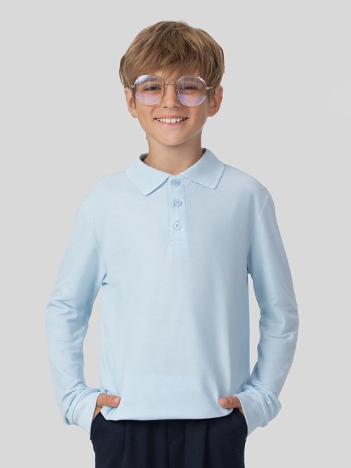 Поло для мальчиков голубое, фото 6 из 8