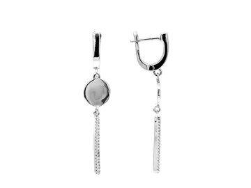 Серьги длинные, серебро 925 проба, вставка фианит