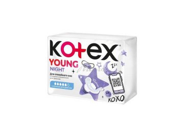 Прокладки женские KOTEX Янг Ночные для девочек гигиенические, 6 шт