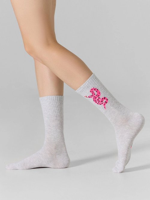 Носки женские серые с рисунком змеи, фото 3 из 7