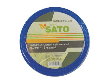 Шнур косильный нейлоновый 3,0мм х15м витой SATO TECHNO