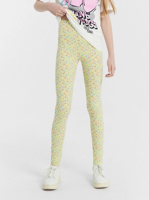 Легинсы для девочек желтые в цветочек, фото 3 из 7