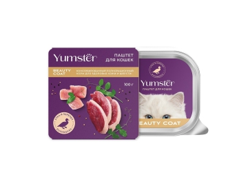 Паштет Yumster для кошек с уткой и перепелом, 100 г