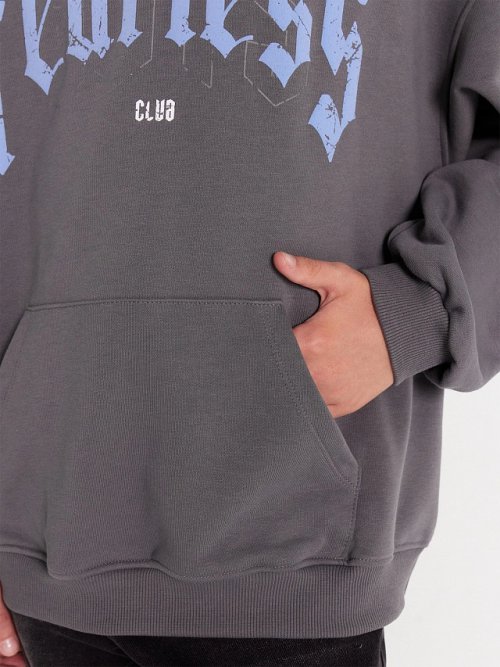 Худи для мальчиков серое с печатью, фото 6 из 7