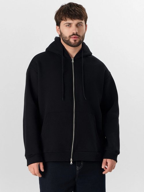 Толстовка мужская черная на молнии, фото 1 из 8