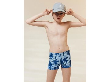 Трусы купальные для мальчиков голубые с принтом "пальмы"
