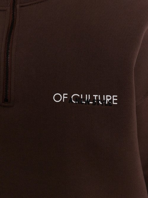 Толстовка женская коричневая с надписью "a new style of culture", фото 6 из 18