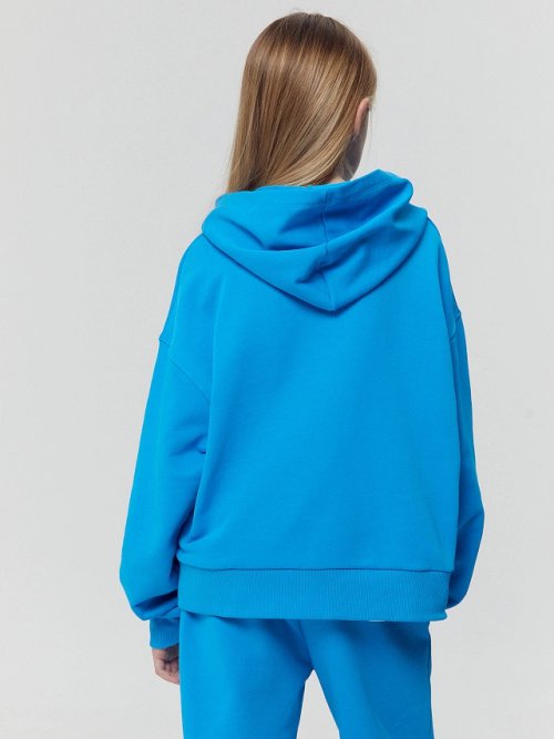 Анорак для девочек в голубом цвете с печатью, фото 10 из 17