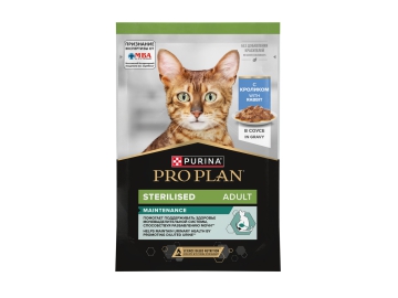 Пауч Purina Pro Plan для стерилизованных кошек с кроликом в соусе, 85 г