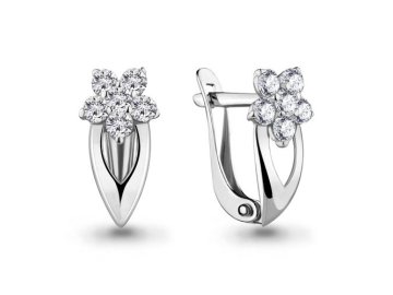 Серьги детские Aquamarine, серебро 925 проба, вставка фианит