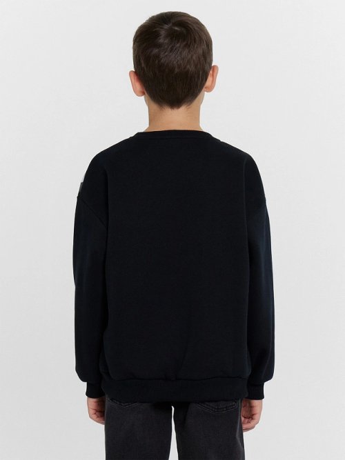 Свитшот для мальчиков черный с печатью, фото 4 из 6