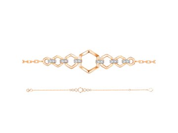Браслет декоративный 7 Карат, красное золото 585 проба, вставка фианит