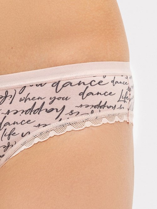 Трусы женские слипы мультипак (3 шт.) разноцветные с принтом "текст", фото 4 из 27