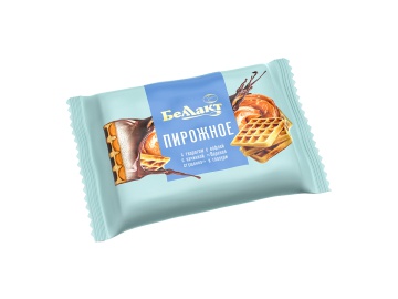 Пирожное Беллакт с творогом и вафлей с начинкой вареная сгущенка 100 г