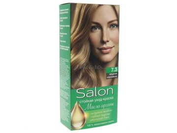 Уход-краска для волос SALON стойкая, тон 7.3 медная карамель